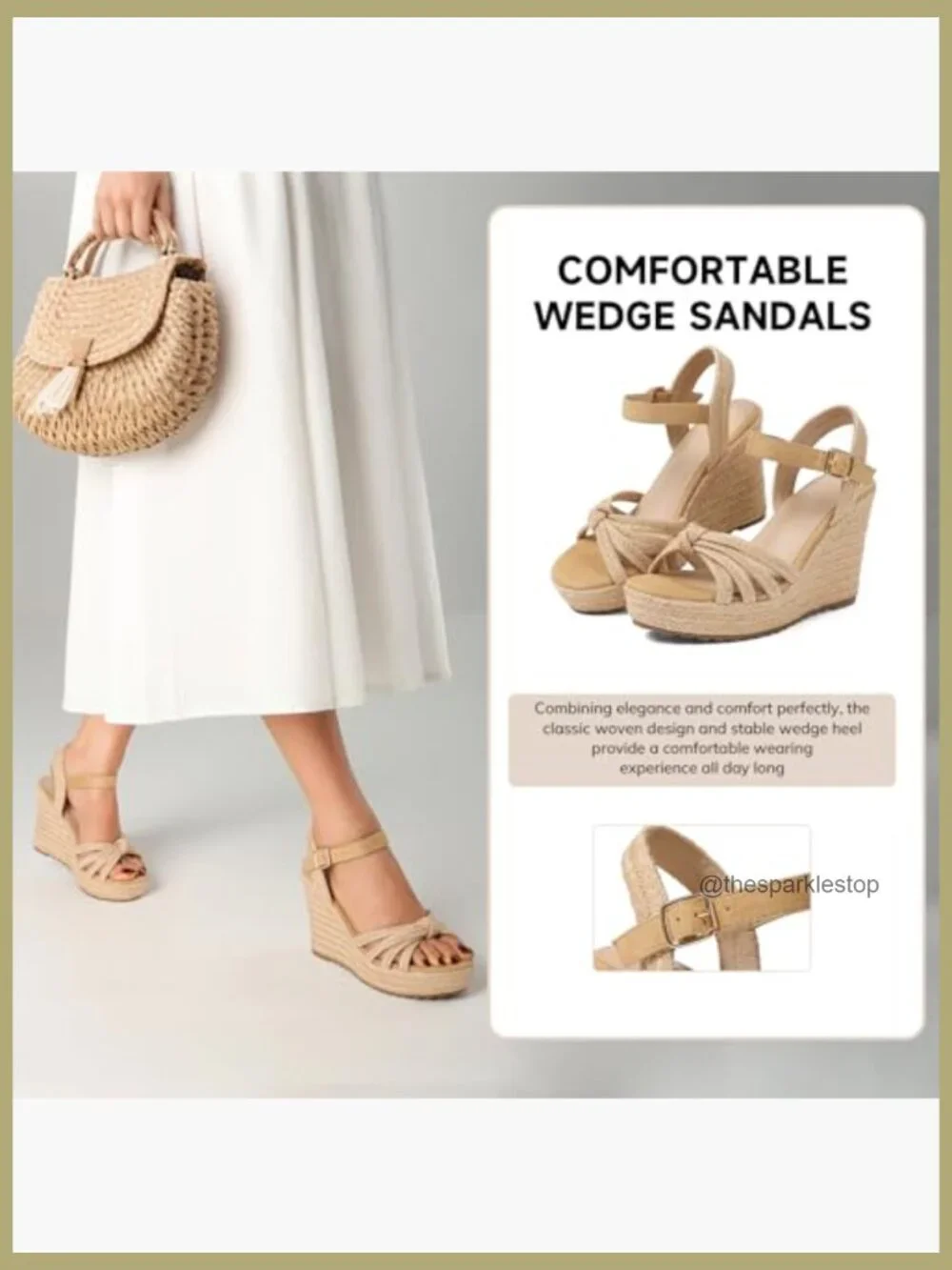 Wedge Platform Sandals with Ankle Strap Espadrilles